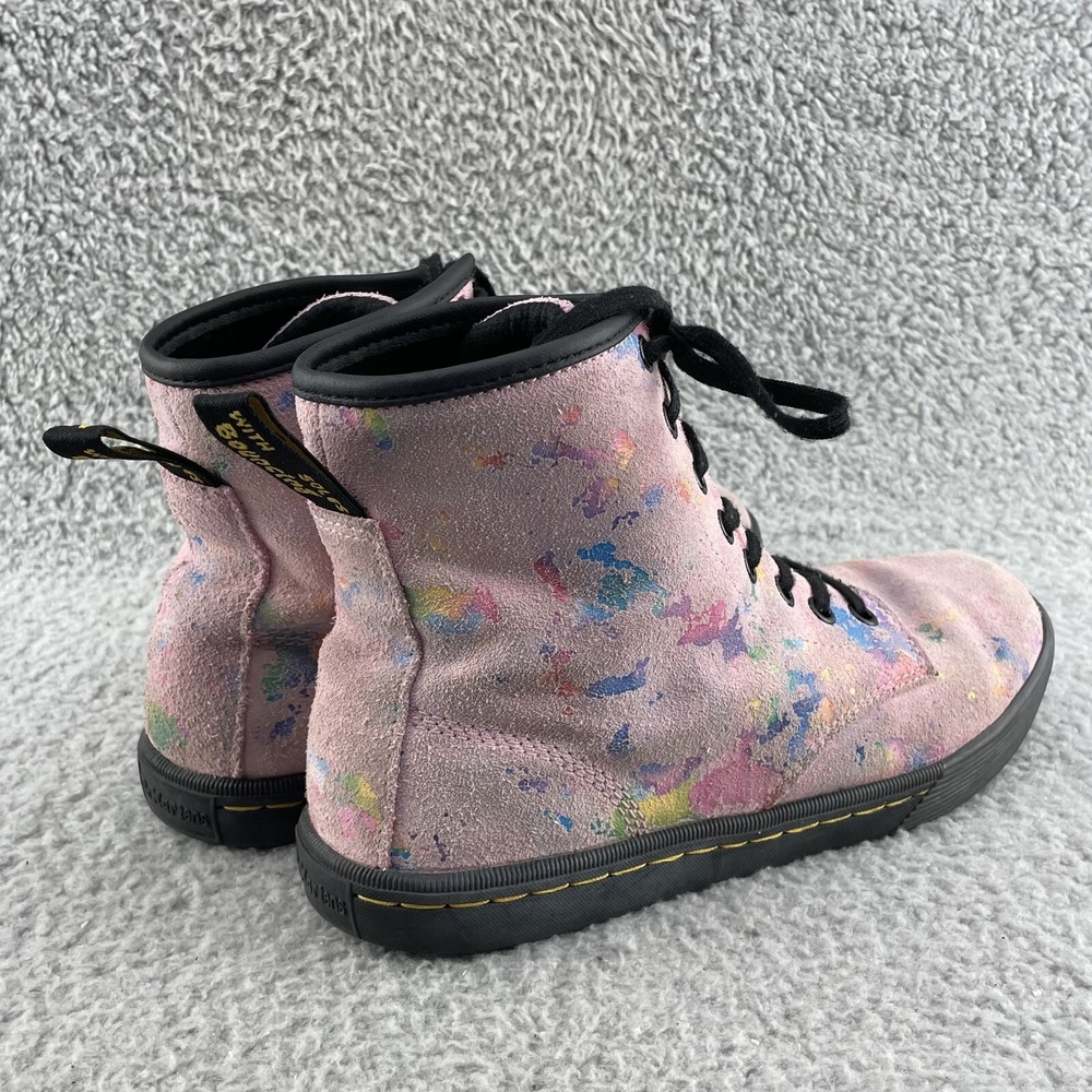 Dr Marten Sheridan Suede Boot Women 7 Pink Paint Pastel Grunge Punk Cottage Core - Picture 4 of 10
